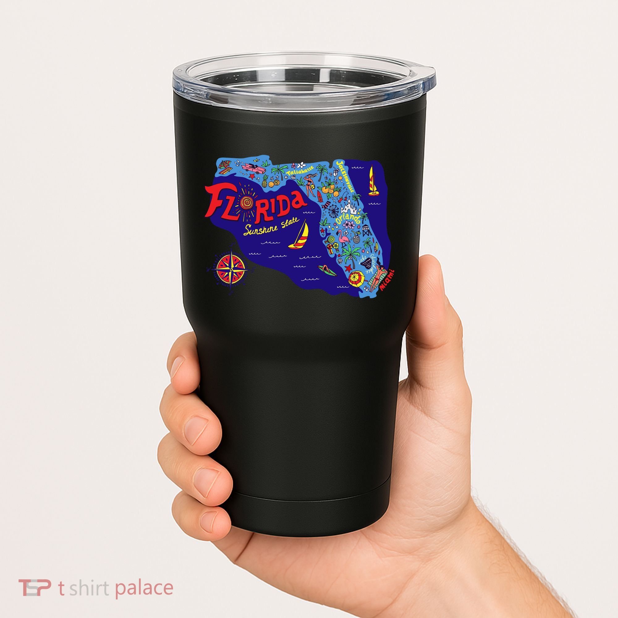 Cartoon Map of Florida Tumbler