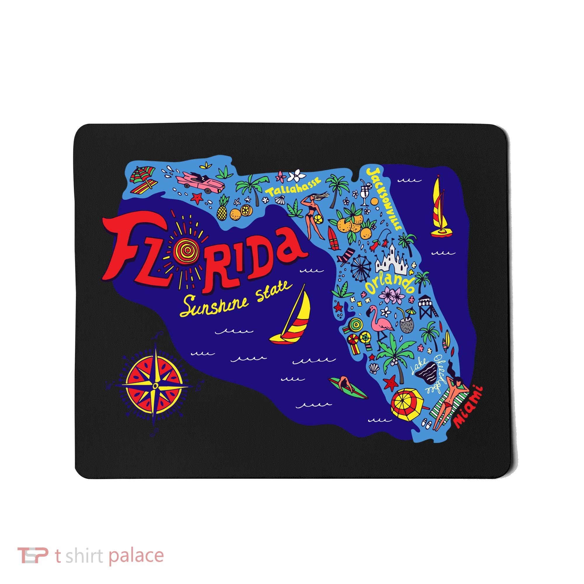 Cartoon Map of Florida Mousepad