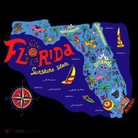 Cartoon Map of Florida Ornament thumb 1