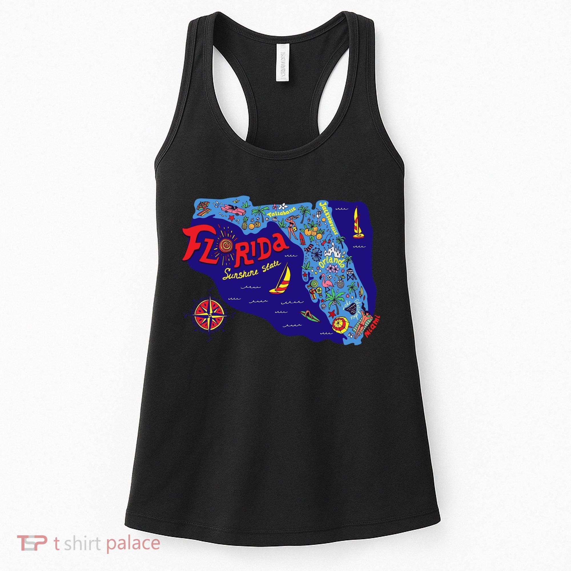 Cartoon Map of Florida Women's Tank Top