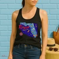 Cartoon Map of Florida Women's Tank Top thumb 2