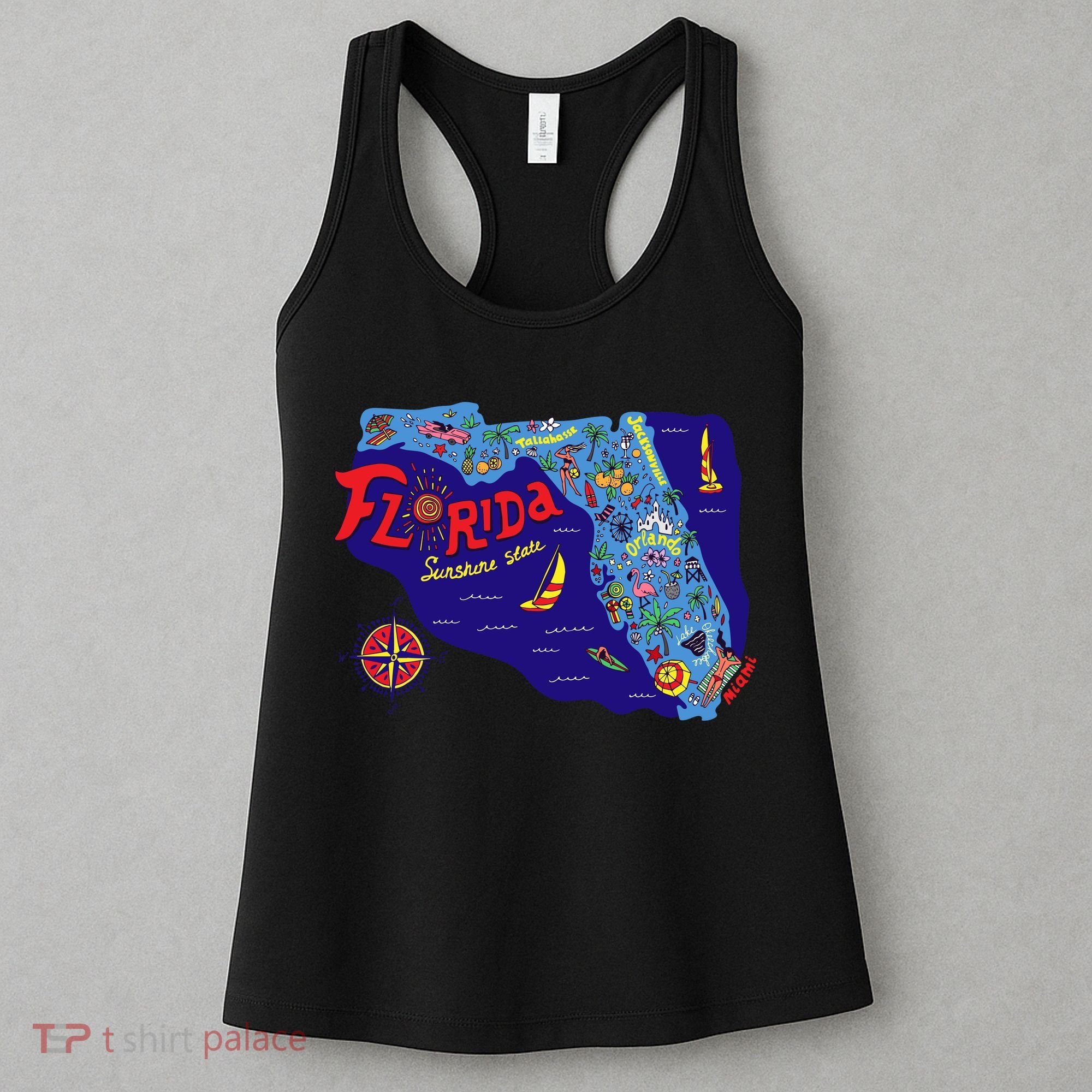 Cartoon Map of Florida Women's Tank Top