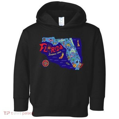 Cartoon Map of Florida Toddler Hoodie