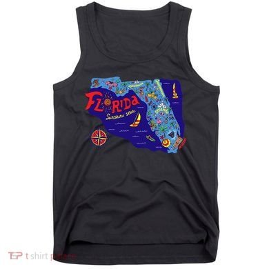 Cartoon Map of Florida Tank Top