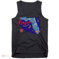 Cartoon Map of Florida Tank Top thumb 0