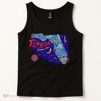 Cartoon Map of Florida Tank Top thumb 2