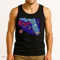 Cartoon Map of Florida Tank Top thumb 3