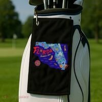 Cartoon Map of Florida Golf Towel thumb 2