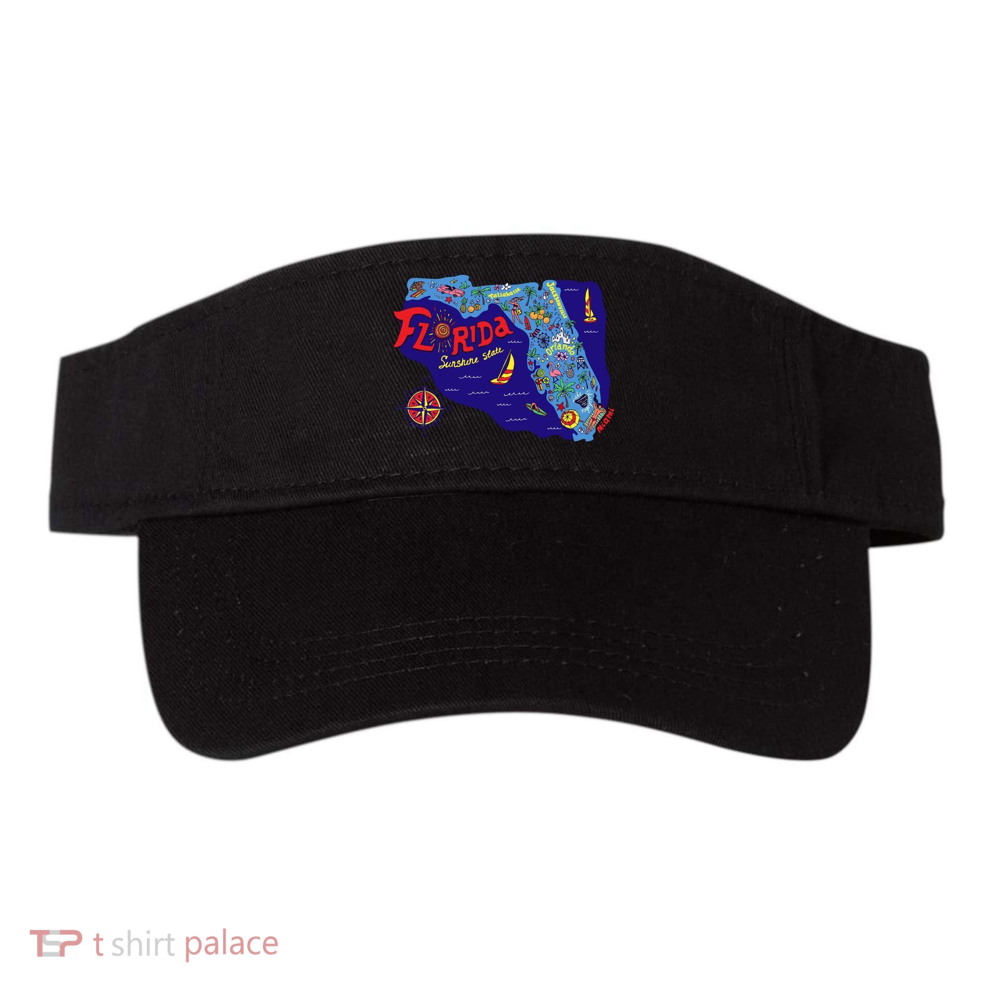 Cartoon Map of Florida Visor