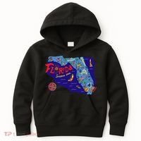Cartoon Map of Florida Kids Hoodie thumb 0