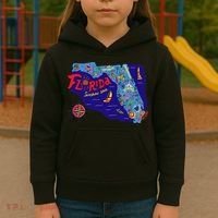 Cartoon Map of Florida Kids Hoodie thumb 3