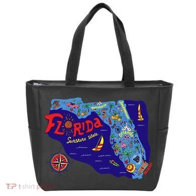 Cartoon Map of Florida Tote Bag