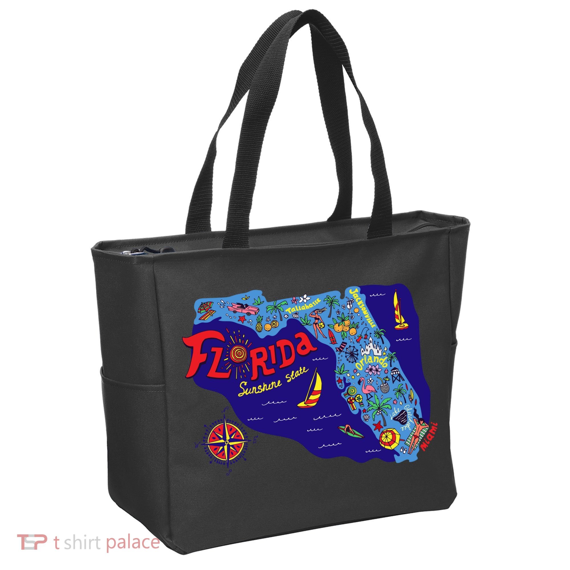Cartoon Map of Florida Tote Bag
