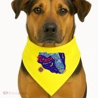 Cartoon Map of Florida USA-Made Doggie Bandana thumb 1