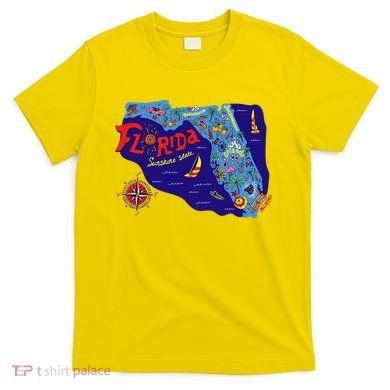 Cartoon Map of Florida T-Shirt