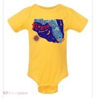 Cartoon Map of Florida Baby Bodysuit thumb 0