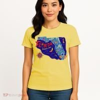 Cartoon Map of Florida Women's T-Shirt thumb 4