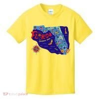 Cartoon Map of Florida Kids T-Shirt thumb 0