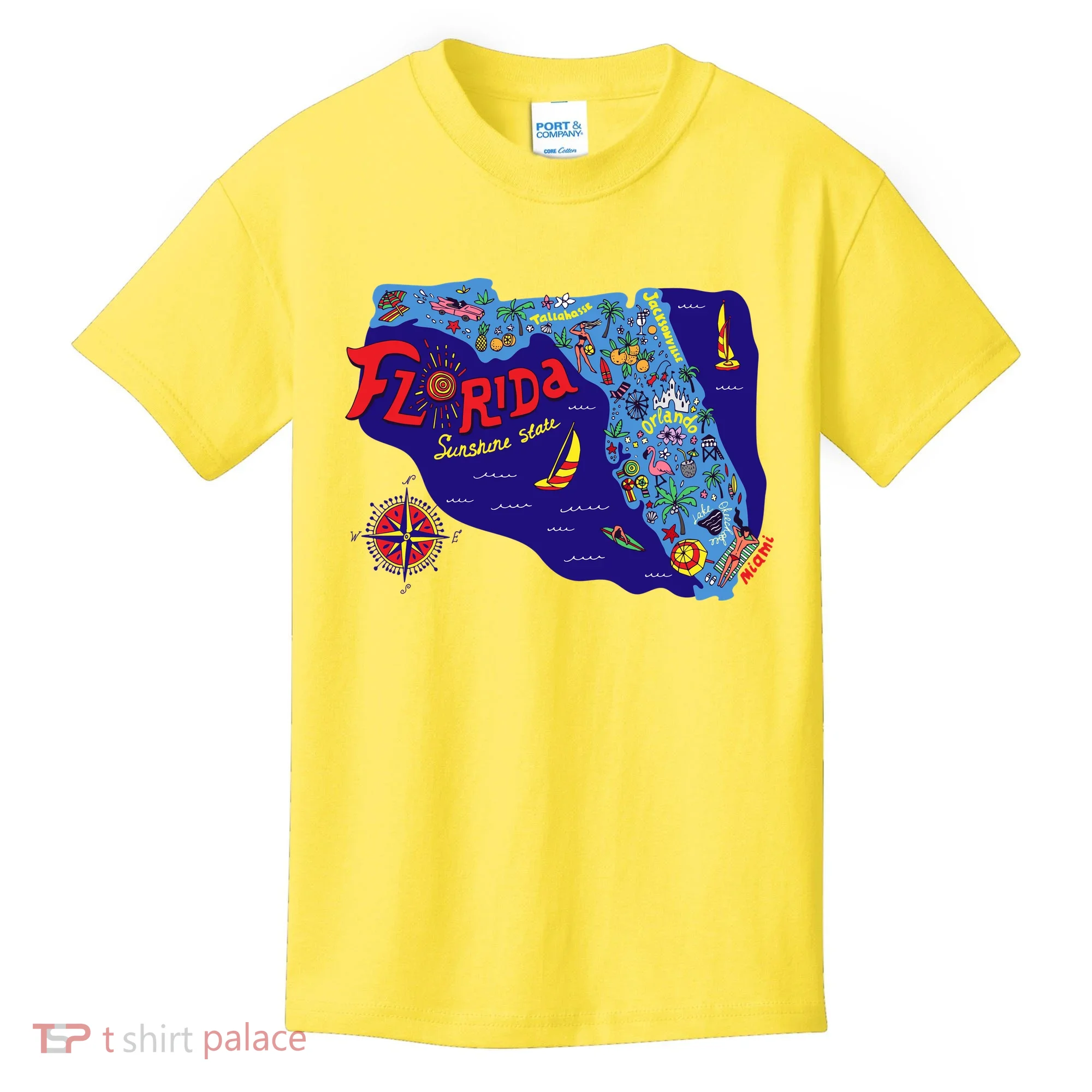 Cartoon Map of Florida Kids T-Shirt