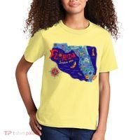 Cartoon Map of Florida Kids T-Shirt thumb 2
