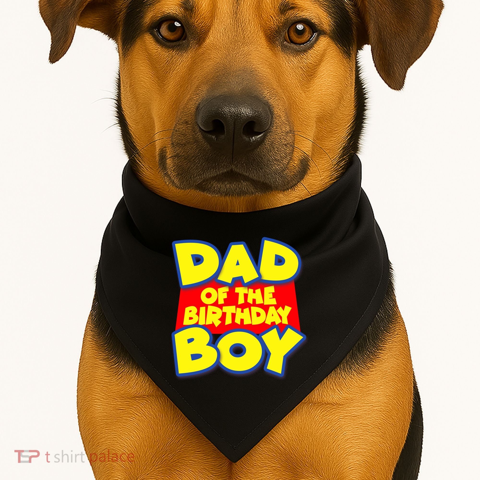 Cartoony Dad of the Birthday Boy USA-Made Doggie Bandana