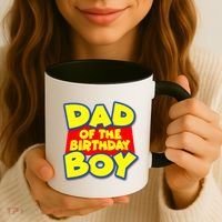 Cartoony Dad of the Birthday Boy Coffee Mug thumb 3