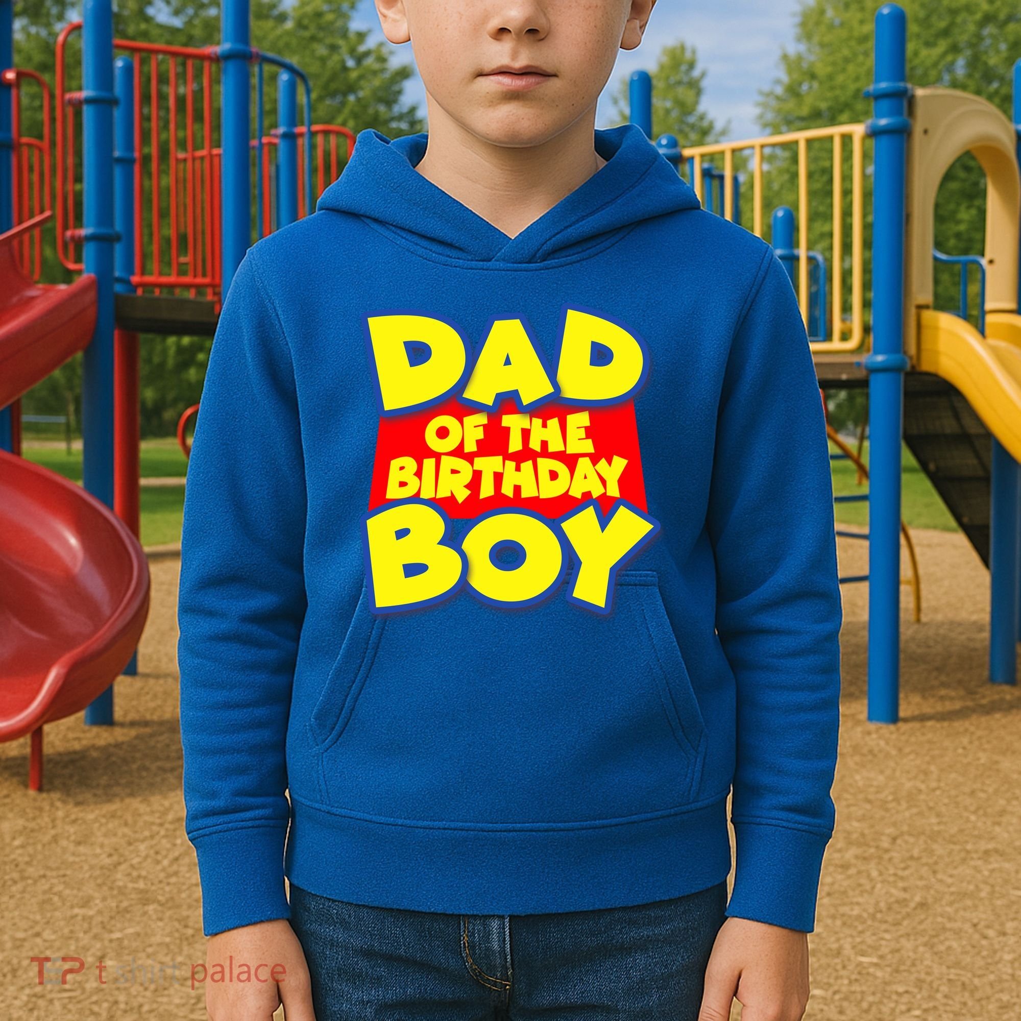 Cartoony Dad of the Birthday Boy Kids Hoodie