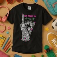 Cool AKA Sorority My Pinky Is Always Up Word Art Kids T-Shirt thumb 3