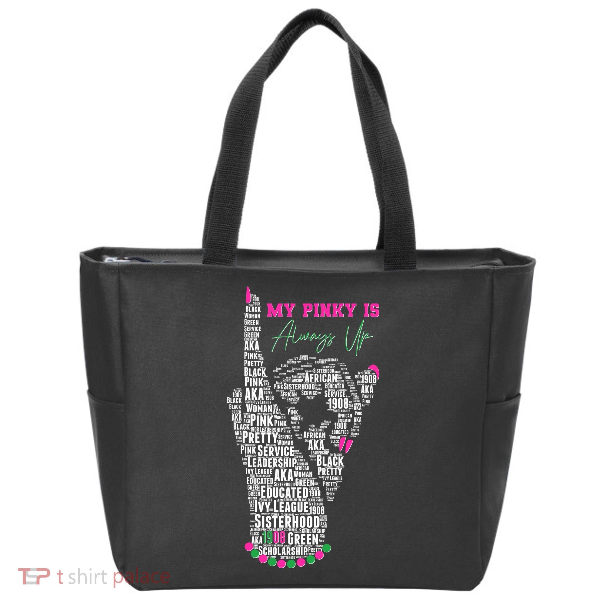 Cool AKA Sorority My Pinky Is Always Up Word Art Tote Bag