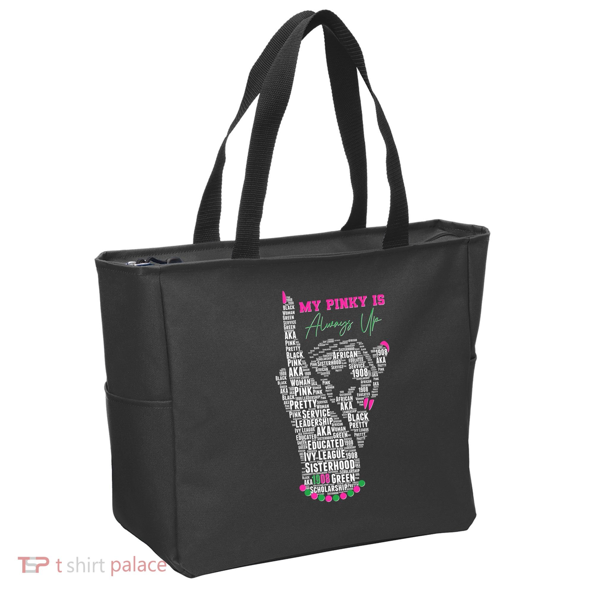 Cool AKA Sorority My Pinky Is Always Up Word Art Tote Bag