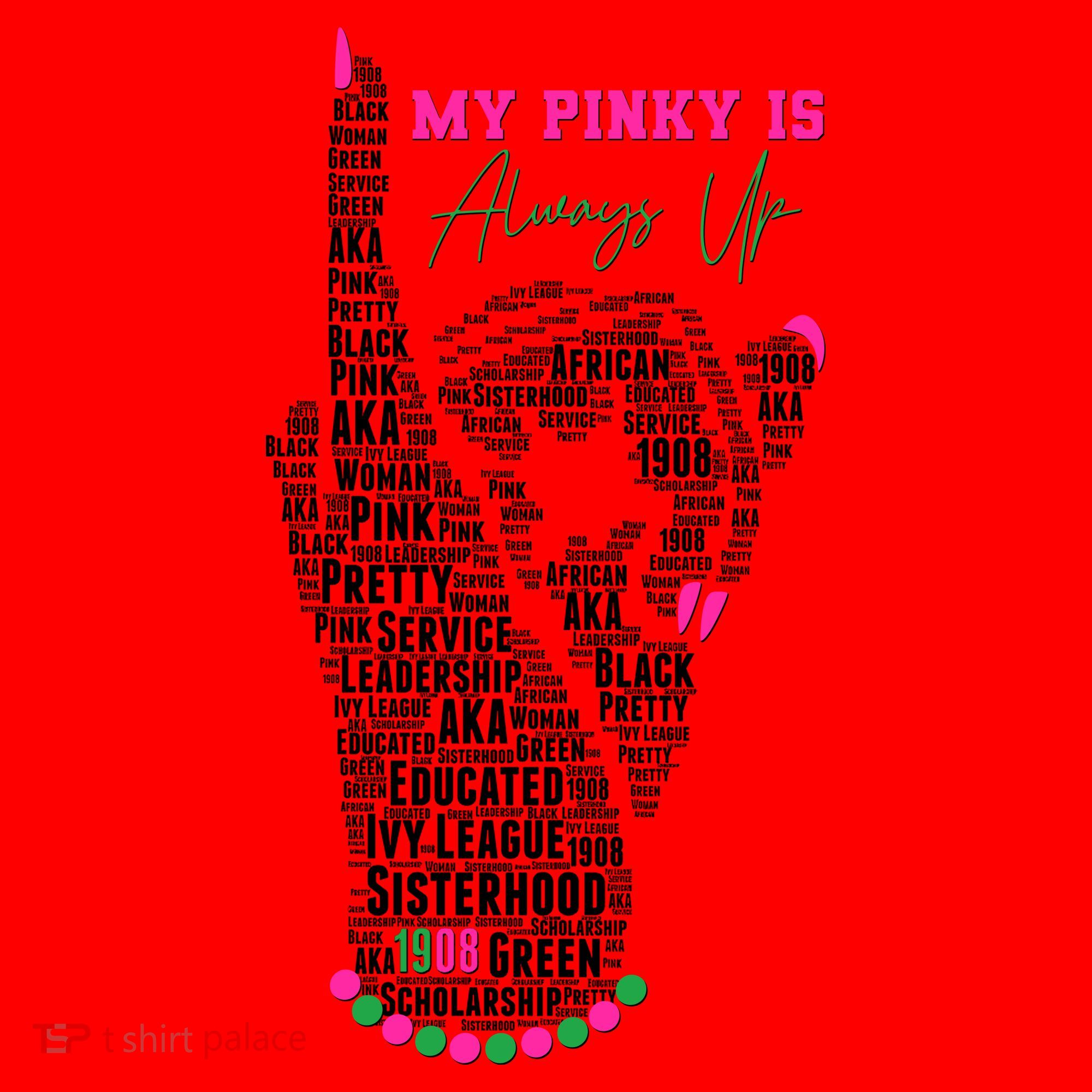 Cool AKA Sorority My Pinky Is Always Up Word Art Santa Hat