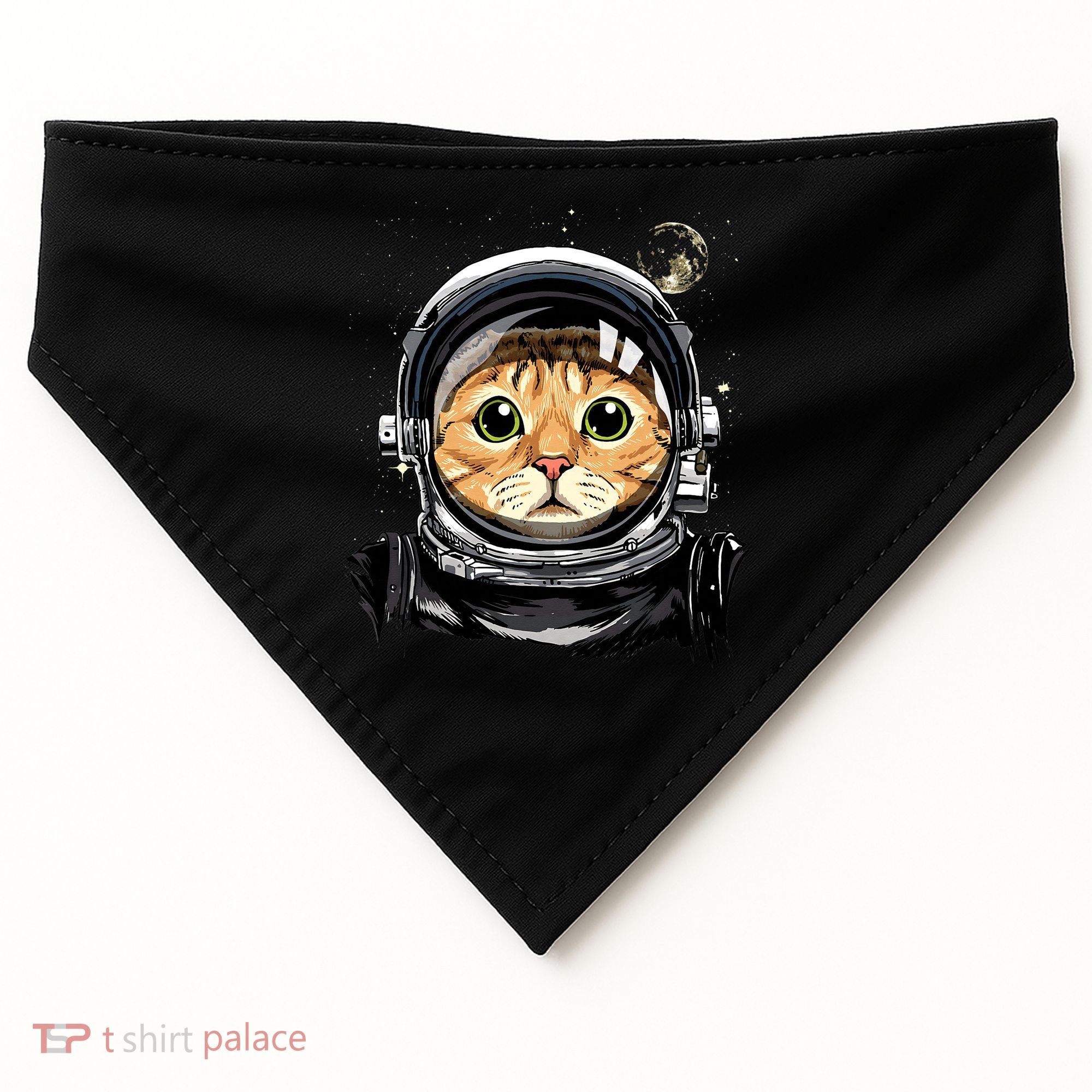 Cat Astronaut Space Exploration Astronomy Lover USA-Made Doggie Bandana