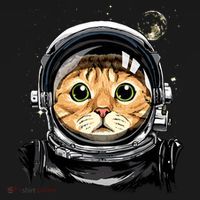 Cat Astronaut Space Exploration Astronomy Lover USA-Made Doggie Bandana thumb 2