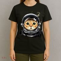 Cat Astronaut Space Exploration Astronomy Lover T-Shirt thumb 4