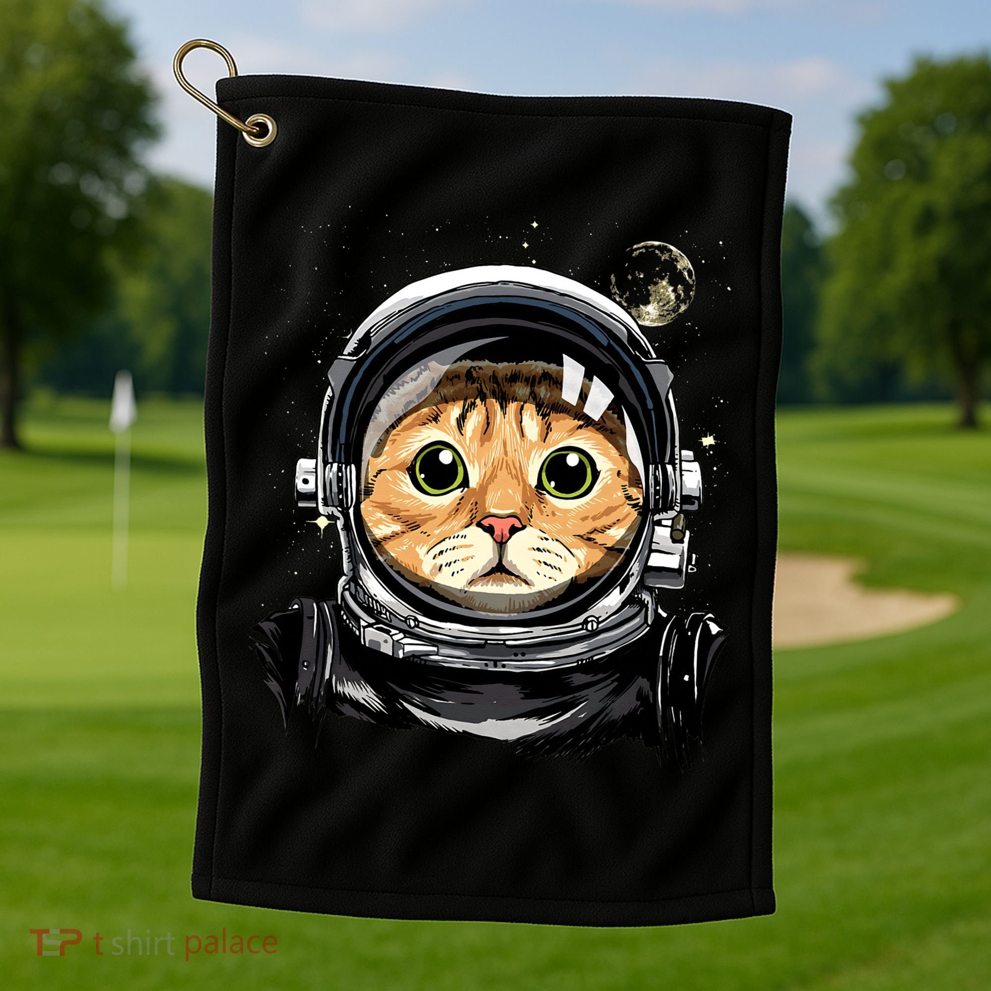 Cat Astronaut Space Exploration Astronomy Lover Golf Towel