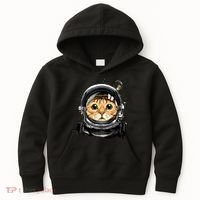Cat Astronaut Space Exploration Astronomy Lover Kids Hoodie thumb 0