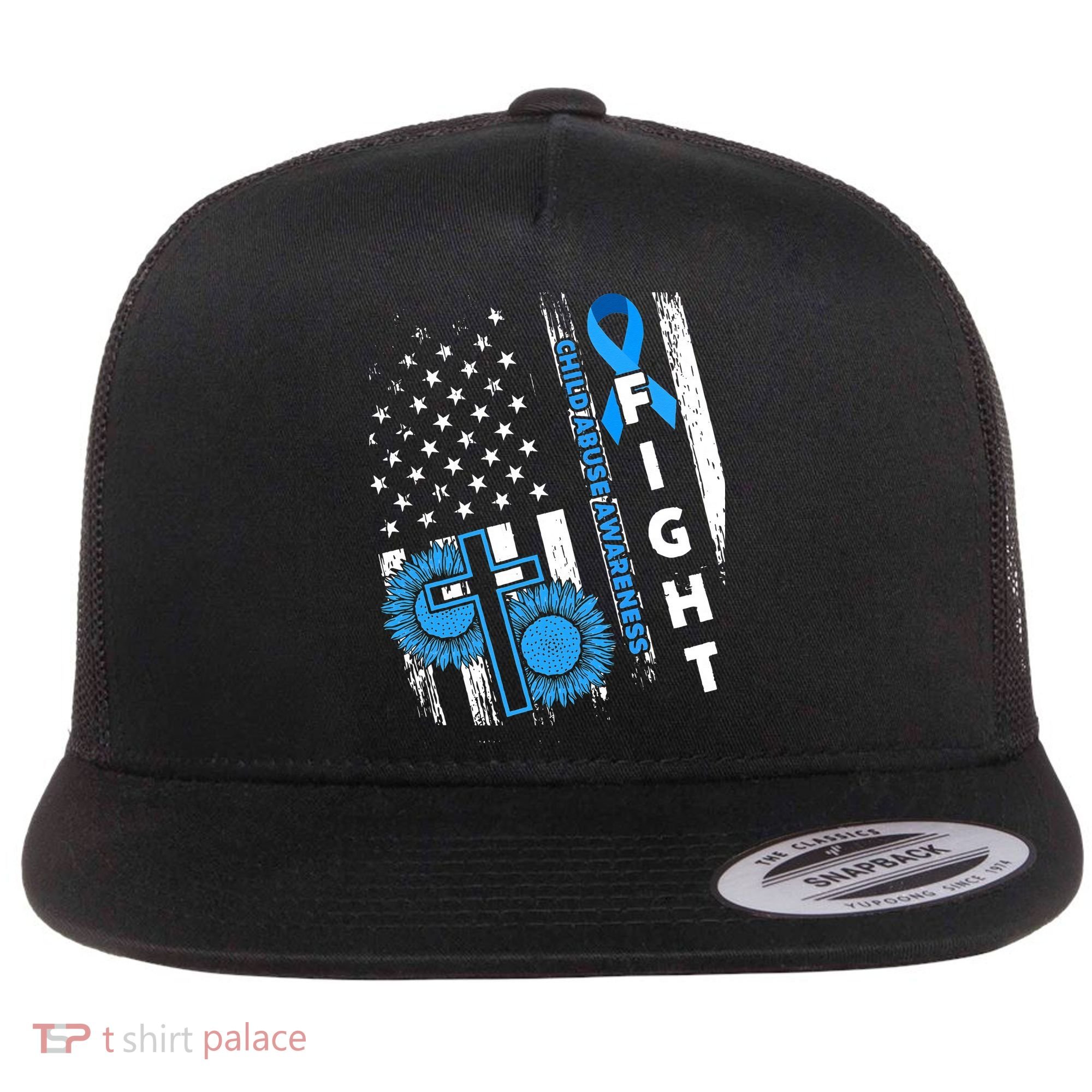 Child Abuse Survivor Child Abuse Prevention Month Rainbow Flat Bill Trucker Hat