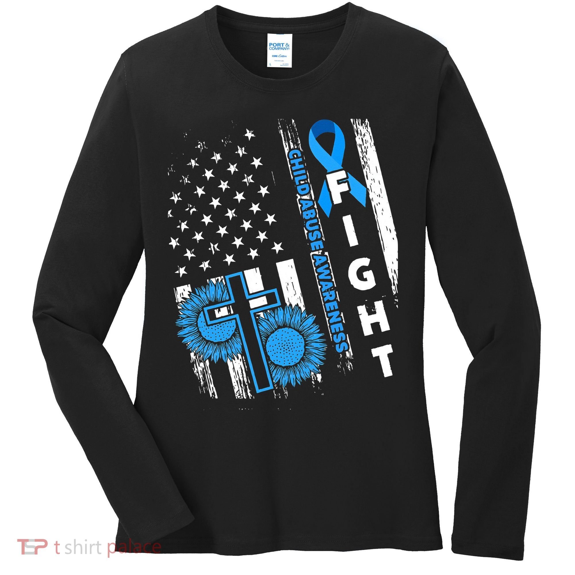 Child Abuse Survivor Child Abuse Prevention Month Rainbow Women's Long Sleeve Shirt
