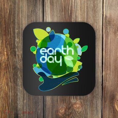 Cool Abstract Shapes Earth Day Coaster