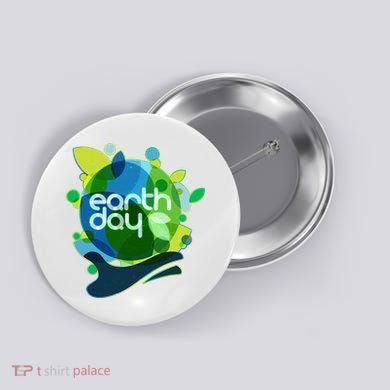 Cool Abstract Shapes Earth Day Button