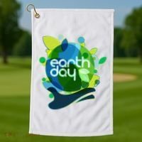 Cool Abstract Shapes Earth Day Golf Towel thumb 1