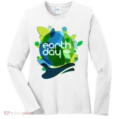 Cool Abstract Shapes Earth Day Women's Long Sleeve Shirt