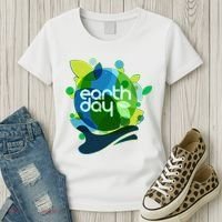 Cool Abstract Shapes Earth Day Women's T-Shirt thumb 3