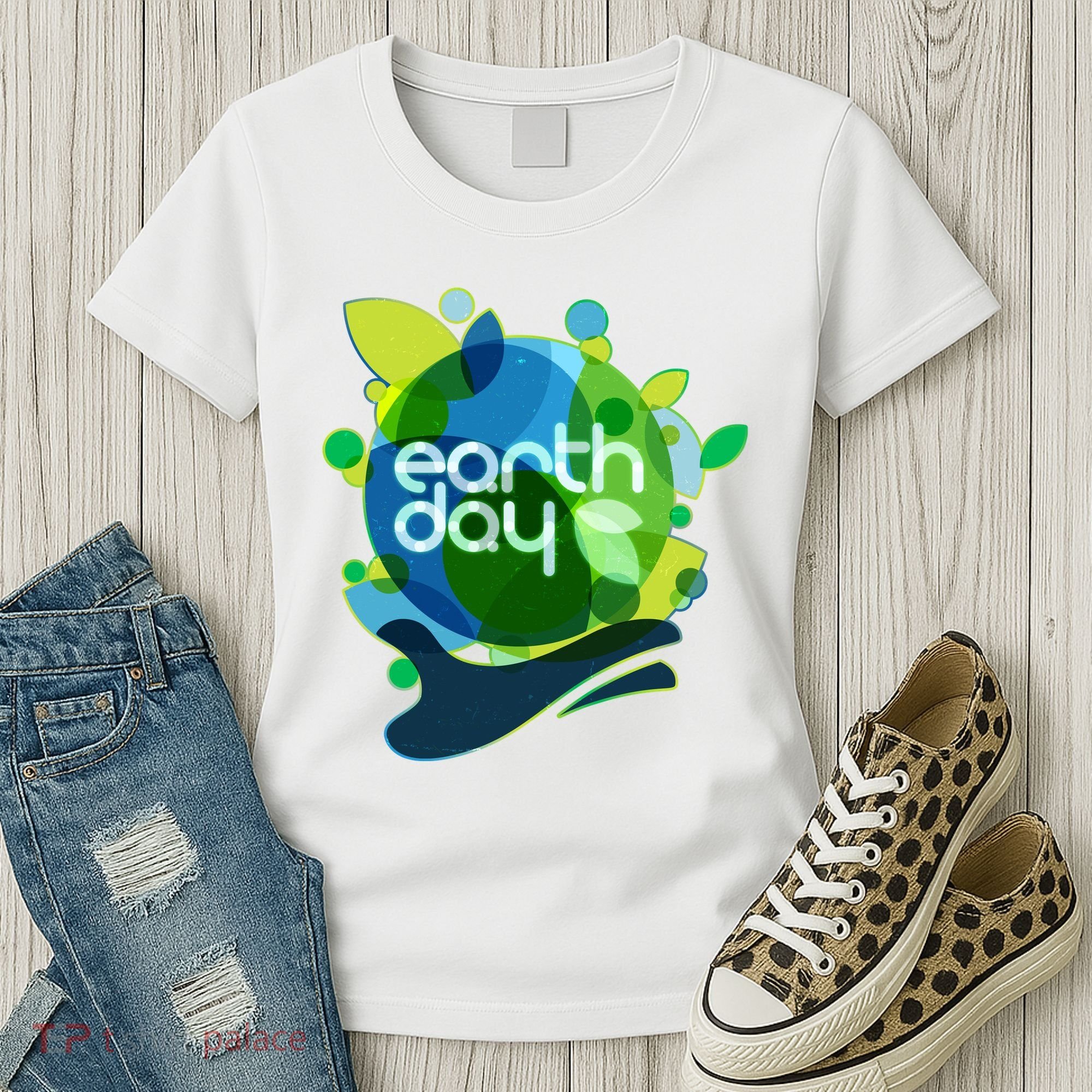 Cool Abstract Shapes Earth Day Women's T-Shirt