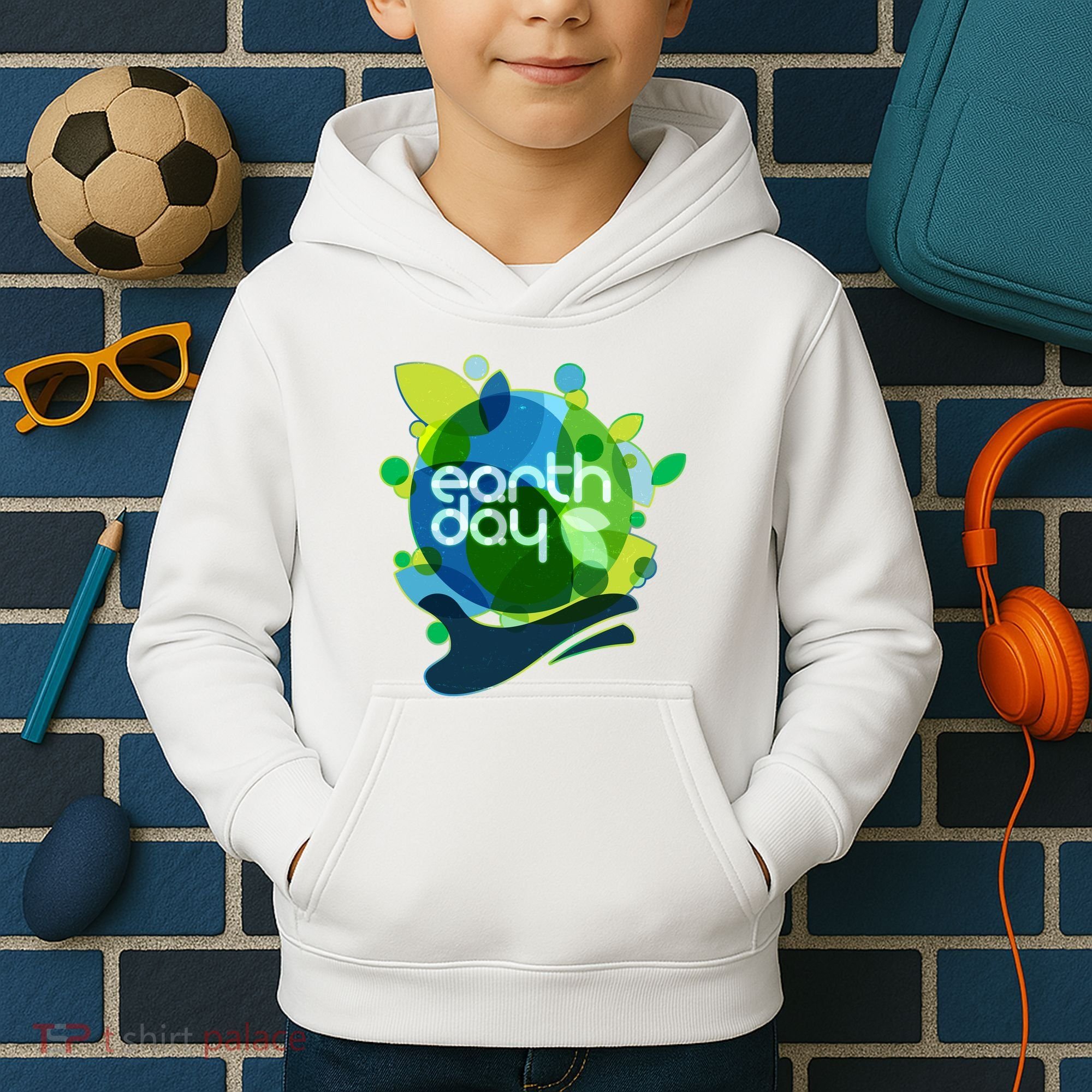 Cool Abstract Shapes Earth Day Kids Hoodie