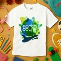 Cool Abstract Shapes Earth Day Kids T-Shirt thumb 3