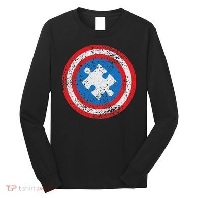 Captain Autism Superhero Autism Support Long Sleeve Shirt