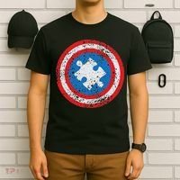 Captain Autism Superhero Autism Support T-Shirt thumb 6