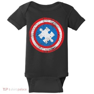Captain Autism Superhero Autism Support Baby Bodysuit