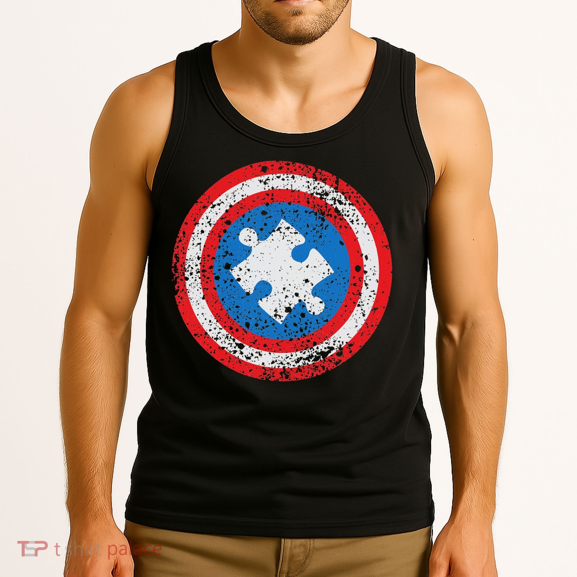 Captain Autism Superhero Autism Support Tank Top